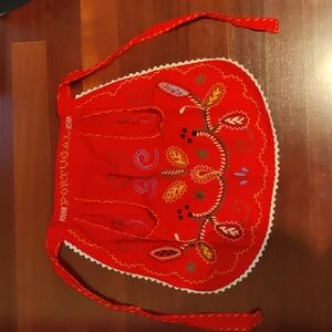 Vintage embroidered red Portugal apron